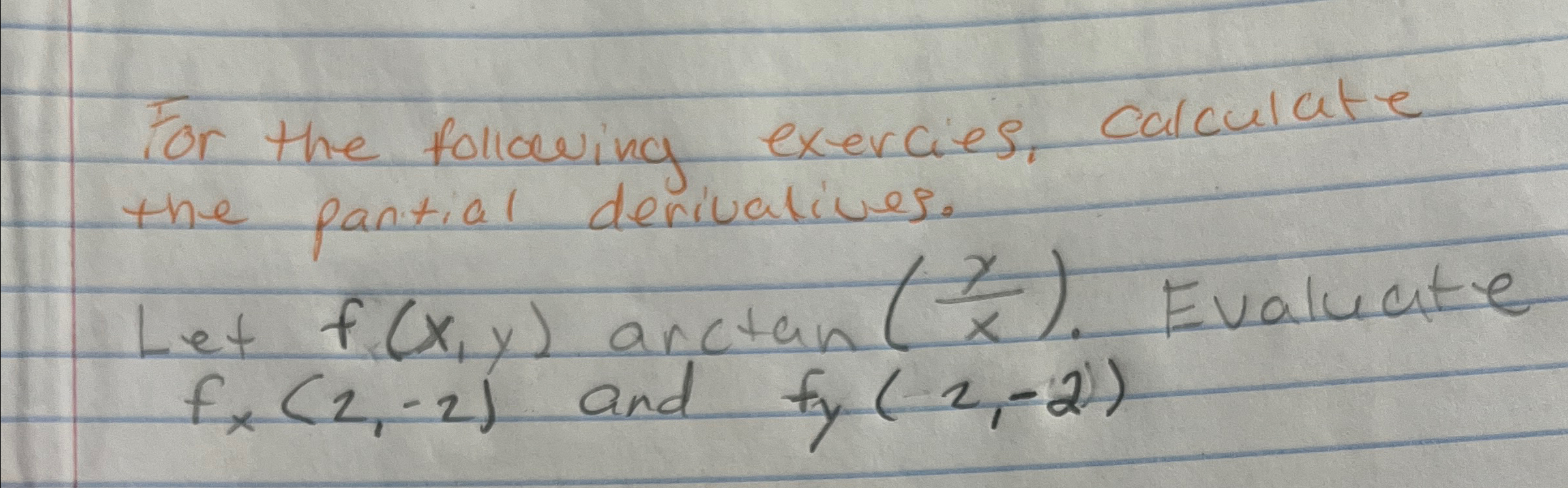 Solved For the following exercies, calculate the pantial | Chegg.com