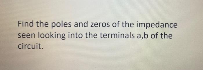 Solved Find the poles and zeros of the impedance seen | Chegg.com