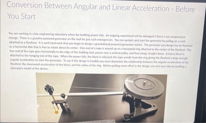 Conversion Between Angular and Linear Acceleration - | Chegg.com