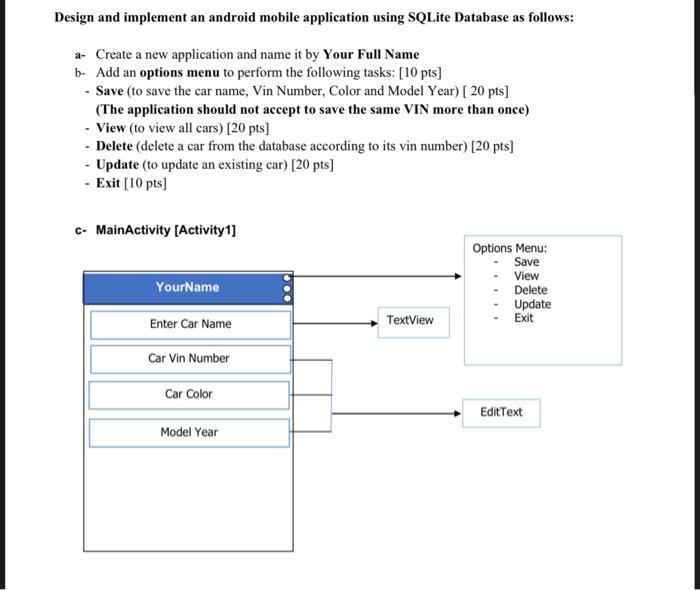 Solved Design and implement an android mobile application | Chegg.com