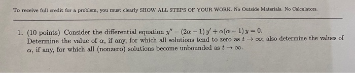Solved To receive full credit for a problem, you must | Chegg.com