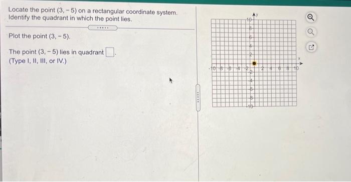 Solved Locate the point (3,-5) on a rectangular coordinate | Chegg.com