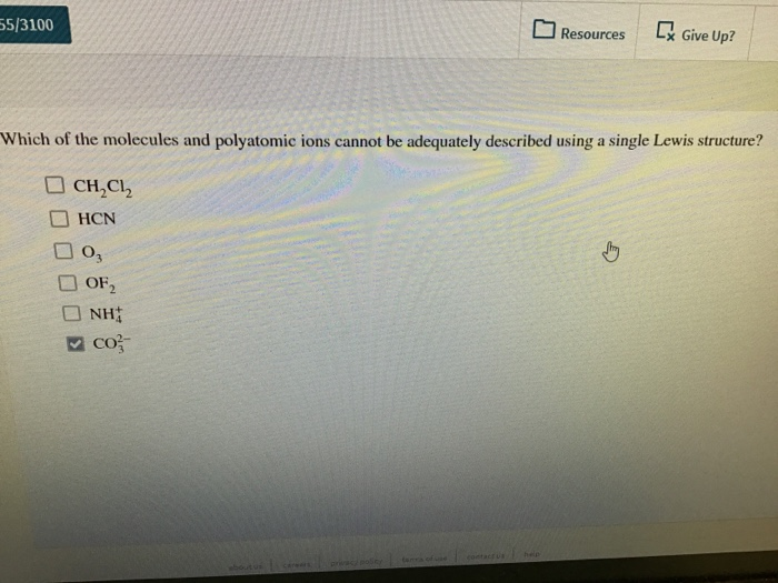 Which Of The Molecules And Polyatomic Ions Cannot Be Adequately