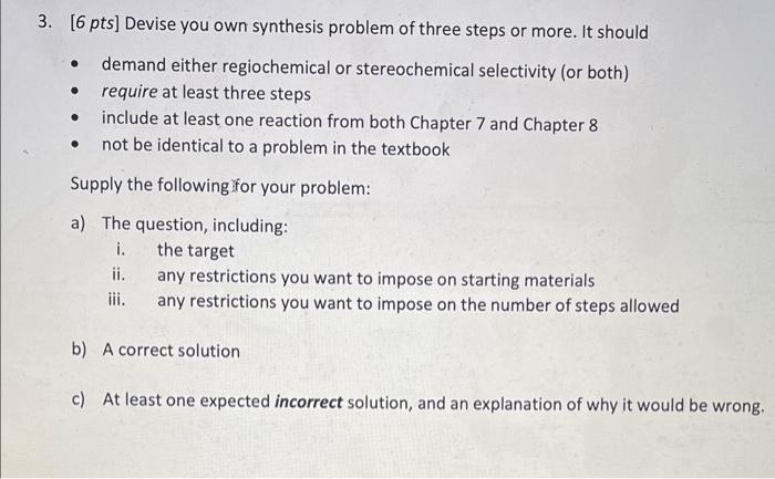 3. [6 pts] Devise you own synthesis problem of three | Chegg.com