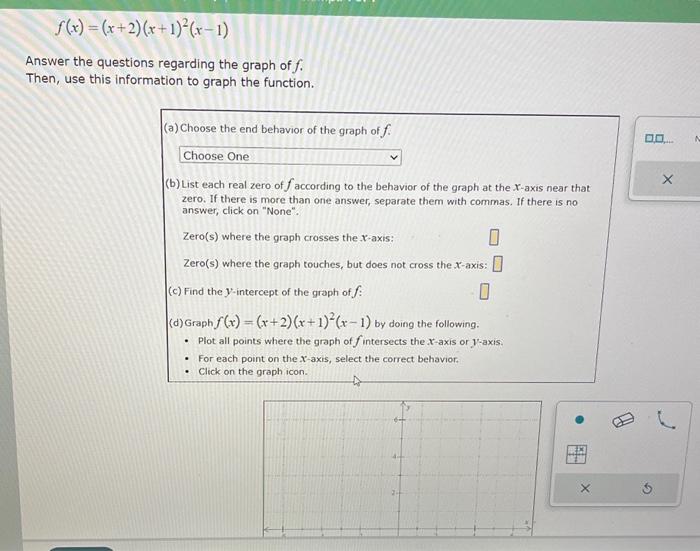 Solved f(x)=(x+2)(x+1)2(x−1) Answer the questions regarding | Chegg.com