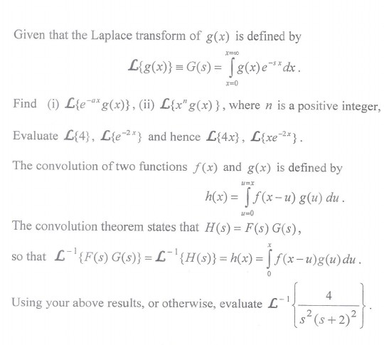 Solved Any Help About The Last Part To Find The Laplace T Chegg Com