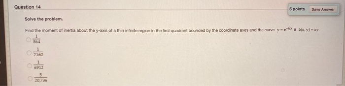 Solved Question 14 5 points Save Answer Solve the problem. | Chegg.com