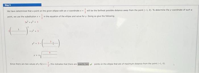 Solved We have determined that a point on the given ellipse | Chegg.com