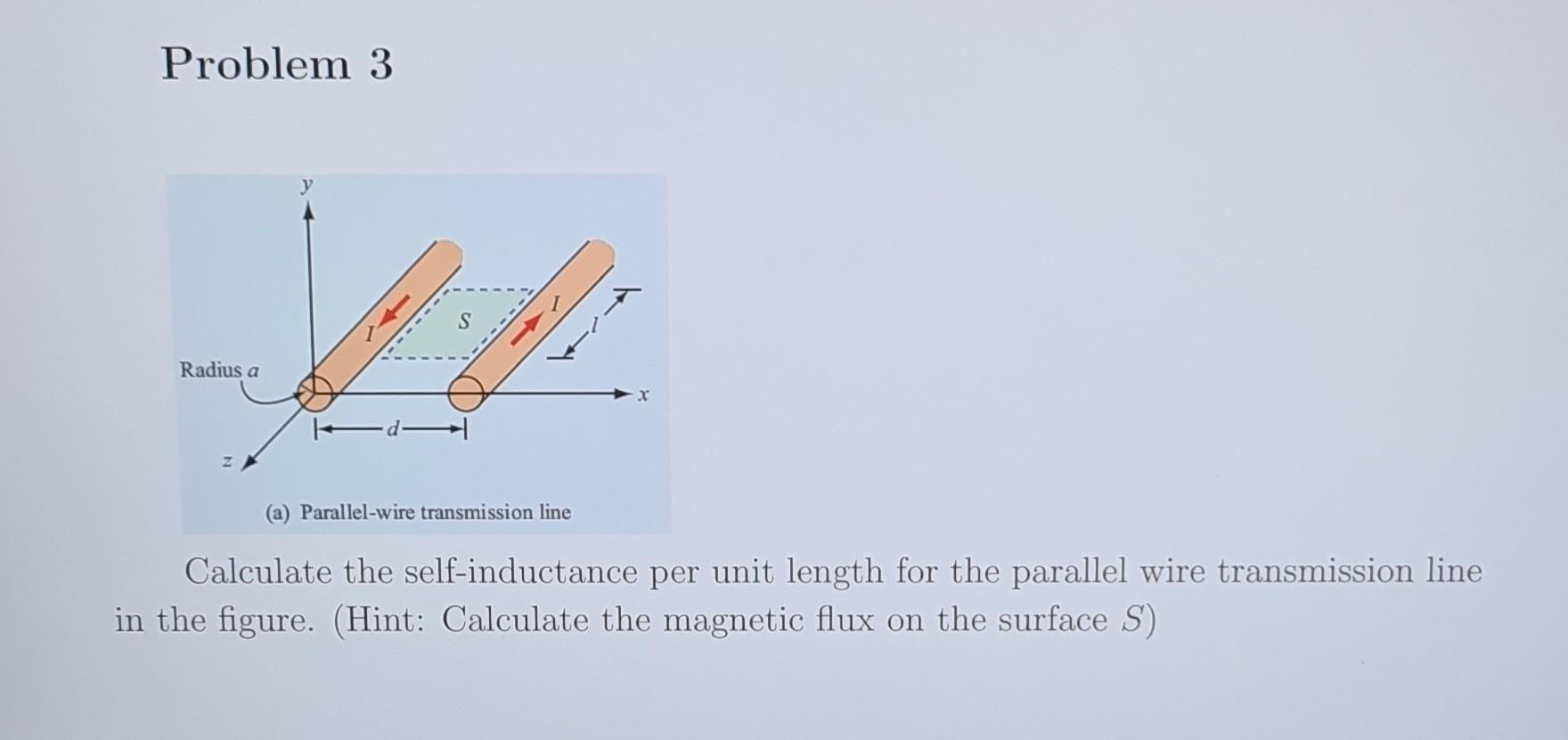 Solved Problem 3 Calculate the selfinductance per unit