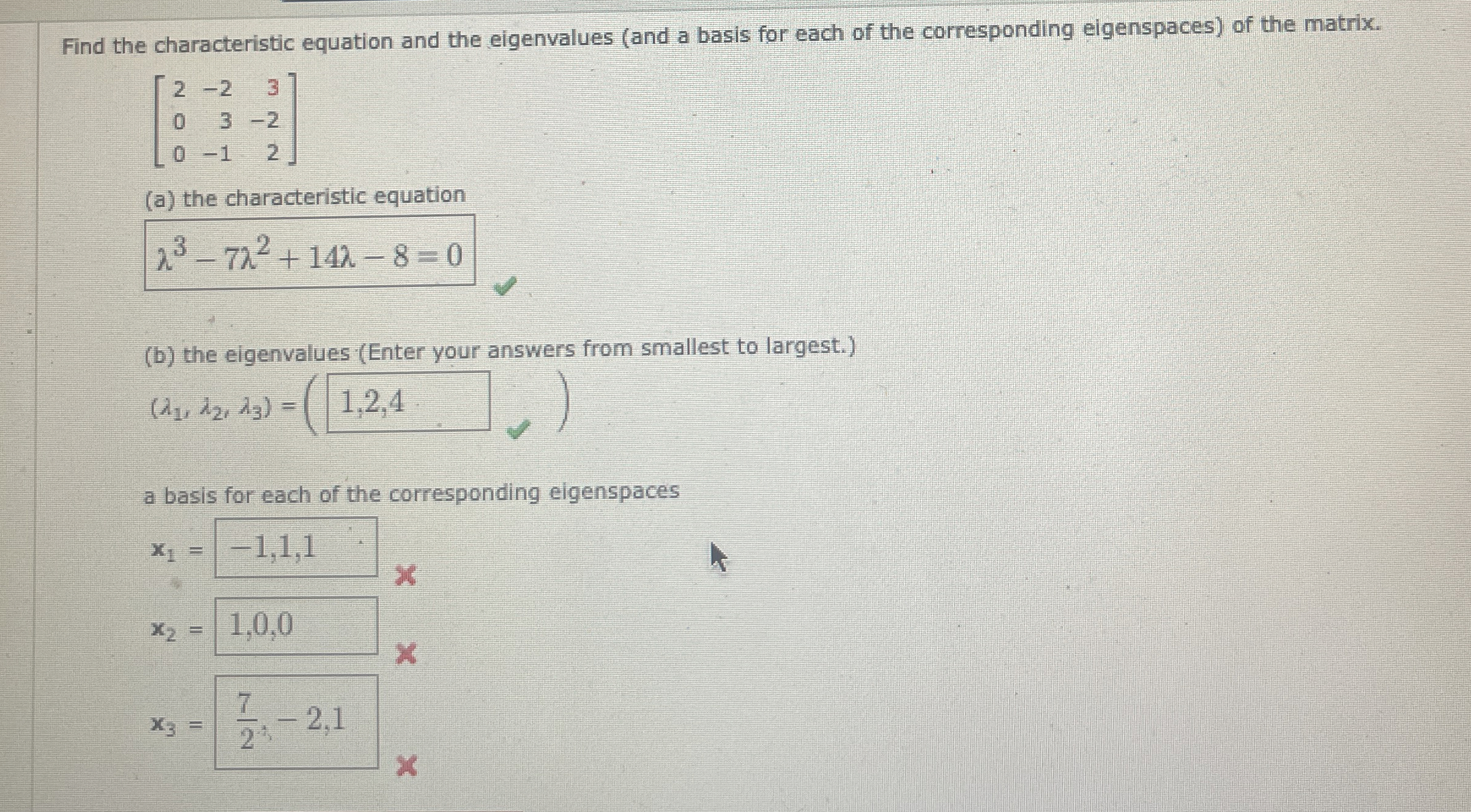 Solved Find the characteristic equation and the eigenvalues | Chegg.com