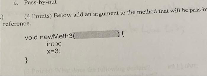 Solved (4 Points) Below add an argument to the method that | Chegg.com