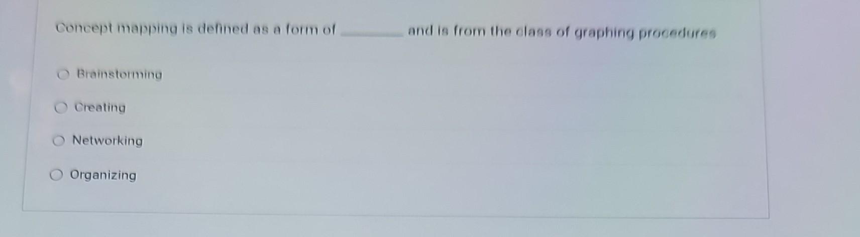 Solved Concept mapping is defined as a form of and is from | Chegg.com