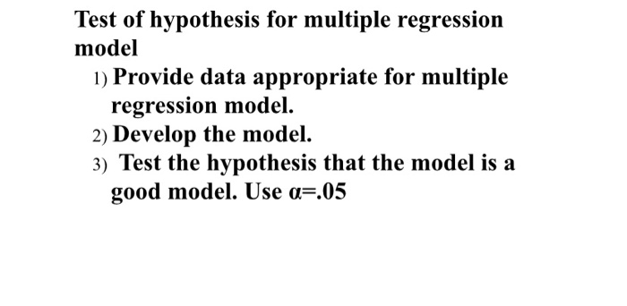 how to write a hypothesis for multiple regression