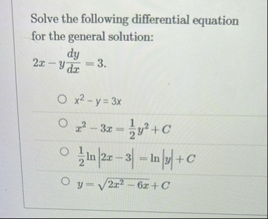 Solved Solve the following differential equation for the | Chegg.com