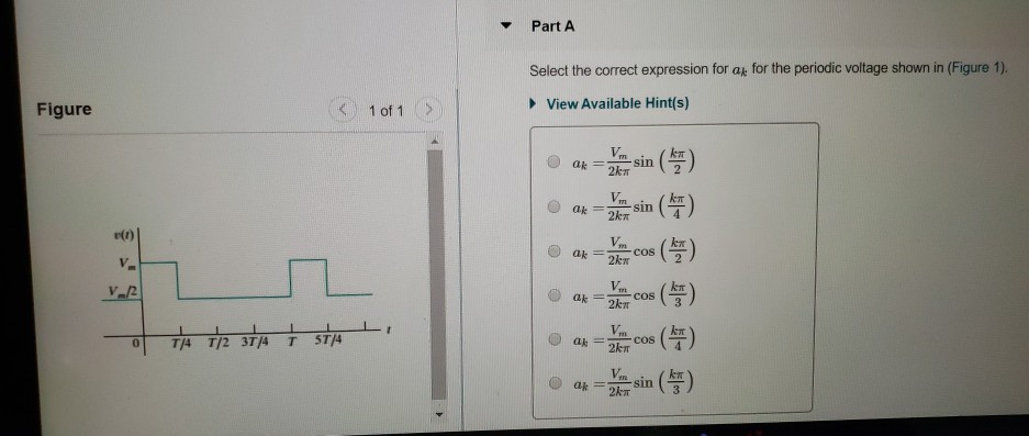 Solved Part A Select the correct expression for as for the | Chegg.com