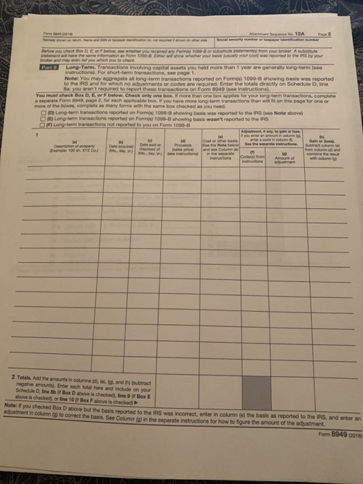 Tax Return for Individual Instructions: Please | Chegg.com