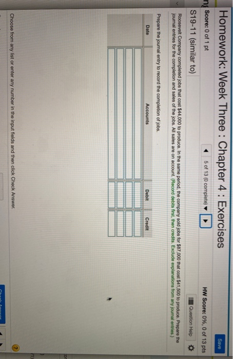 Solved Homework: Week Three : Chapter 4: Exercises Save Ng | Chegg.com