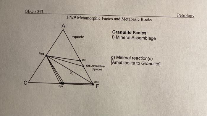 Solved HW9 Metamorphic Facies and Metabasic Rocks 4. [7 pts) | Chegg.com