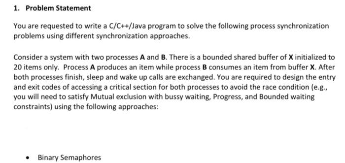 1. Problem Statement You are requested to write a | Chegg.com