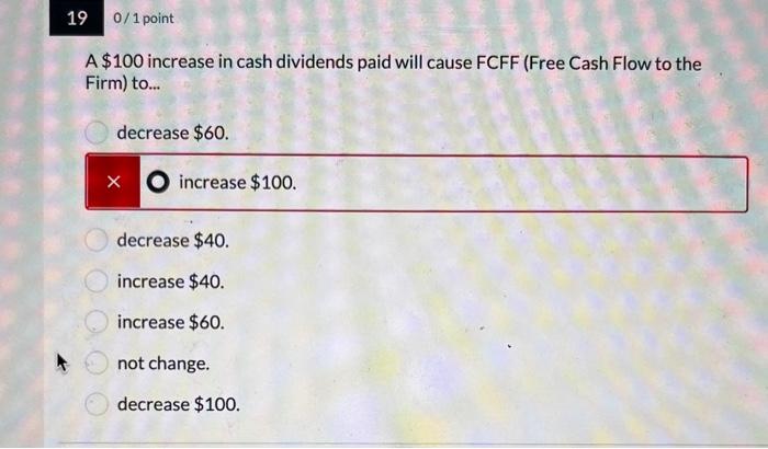 Solved A $100 increase in accounts receivable will cause | Chegg.com