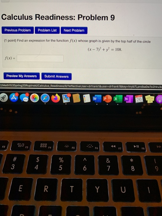Solved Calculus Readiness: Problem 9 Previous Problem | Chegg.com