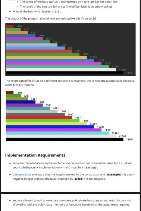 Solved Part 1: A Bar for Charts! Points: 25% Required API | Chegg.com