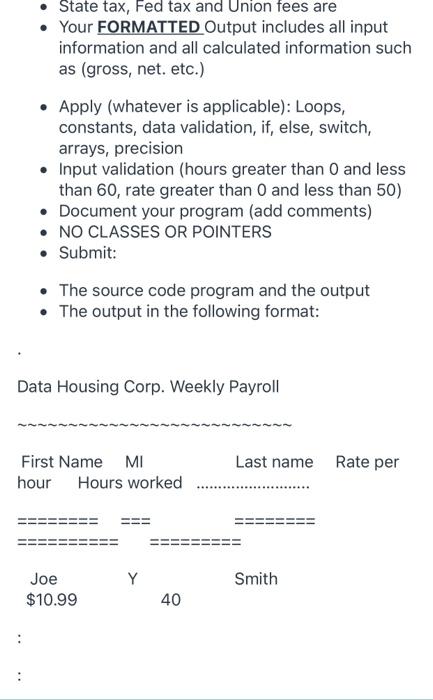 Solved Write a C++ program to create a payroll report based | Chegg.com