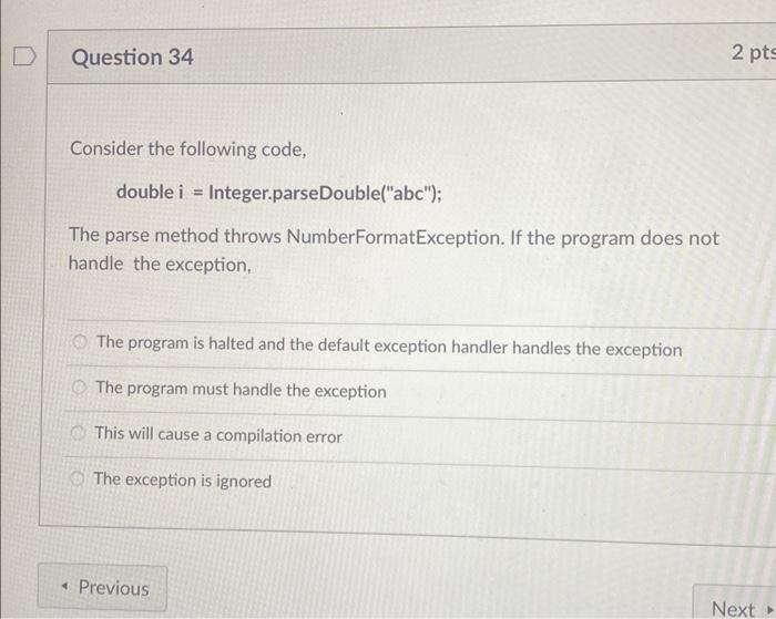 Solved Consider the following code, double i = | Chegg.com