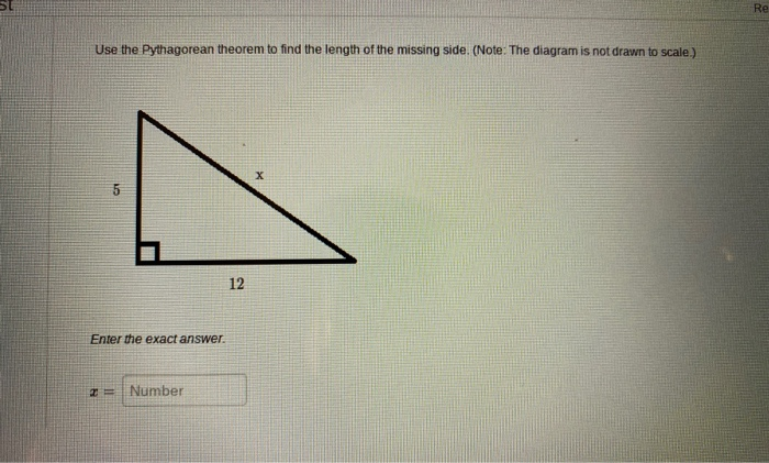 Solved Re Use the Pythagorean theorem to find the length of | Chegg.com