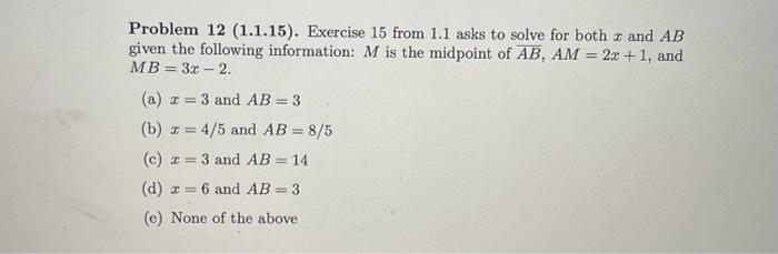 Solved Problem 12 (1.1.15). Exercise 15 From 1.1 Asks To | Chegg.com