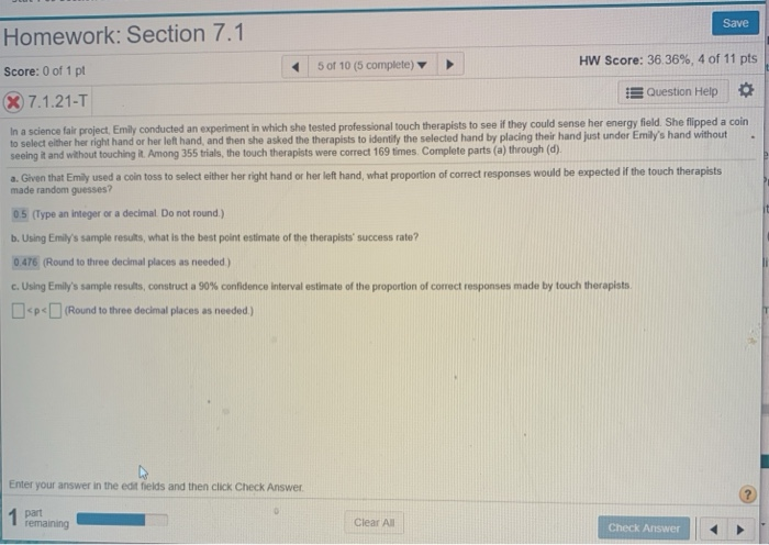 Solved Save Homework: Section 7.1 Score: 0 of 1 pt X | Chegg.com