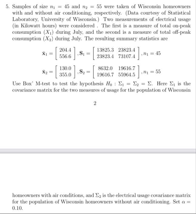 Solved Samples of size n1=45 ﻿and n2=55 ﻿were taken of | Chegg.com