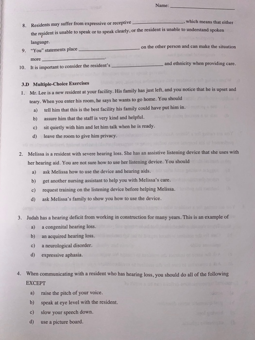 Solved Name 3.B Reflective ShortAnswer Exercises Carter is