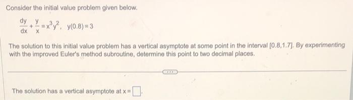 Solved Consider the initial value problem given below. | Chegg.com
