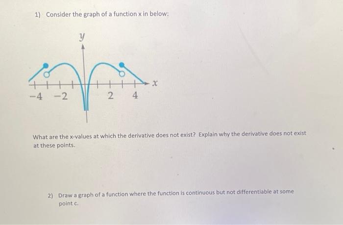 Solved 1) Consider the graph of a function x in below: What | Chegg.com