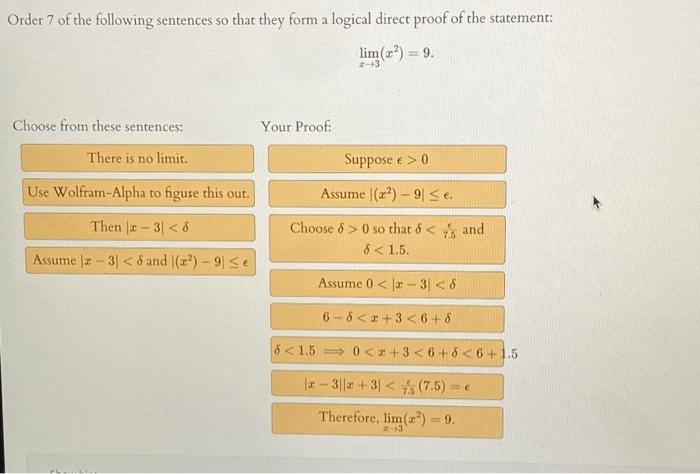 Solved Order 7 Of The Following Sentences So That They Form | Chegg.com