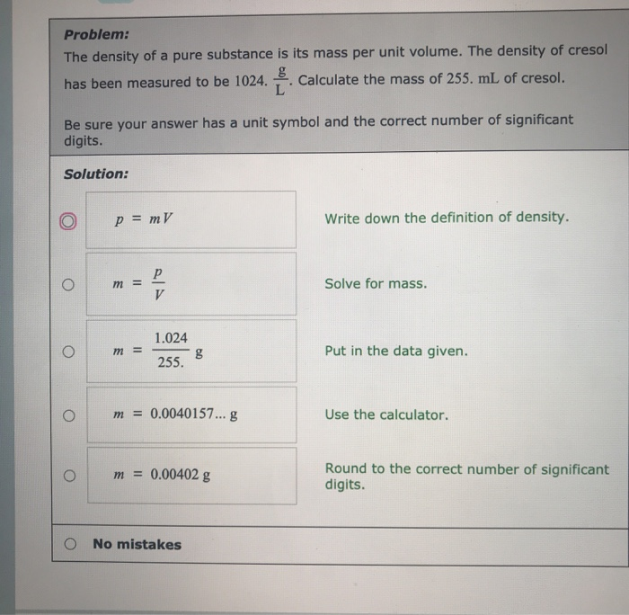 solved-problem-the-density-of-a-pure-substance-is-its-mass-chegg