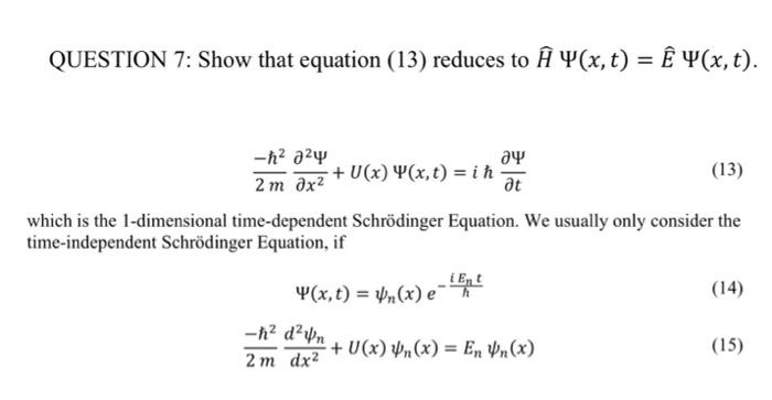 Solved Question 7 Show That Equation 13 Reduces To E Y Chegg Com