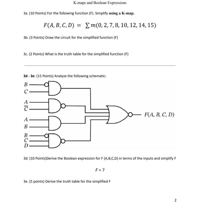 Solved K-maps and Boolean Expressions 3a. (10 Points) For | Chegg.com