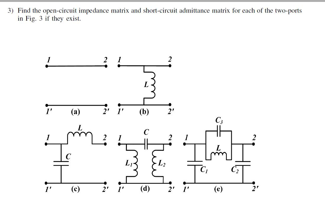 Find the opencircuit impedance matrix and
