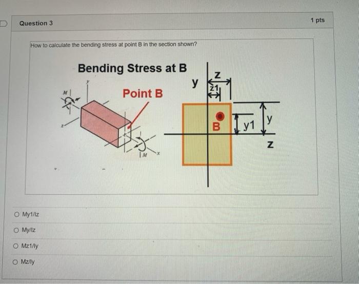 Solved Question 3 1 Pts How To Calculate The Bending Stress | Chegg.com