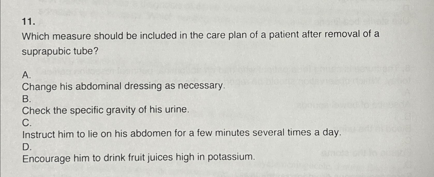 Solved Which measure should be included in the care plan of