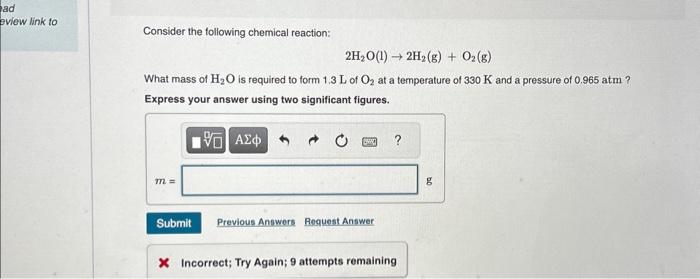 Solved Consider the following chemical reaction: | Chegg.com