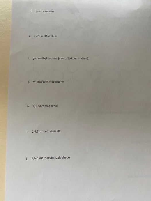 Solved 10. Draw each of the following compounds from their | Chegg.com