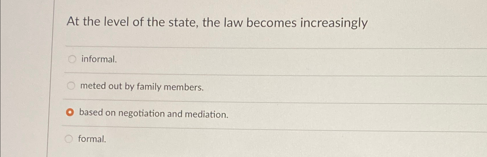 Solved At the level of the state, the law becomes | Chegg.com
