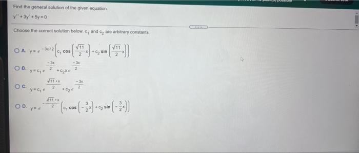 Solved Find the general solution of the given equation y+3y | Chegg.com