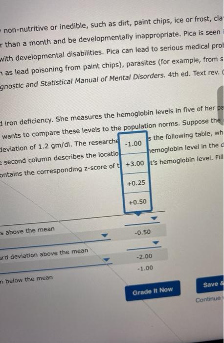 Solved 3. Describing z-scores Pica is a disorder in which | Chegg.com