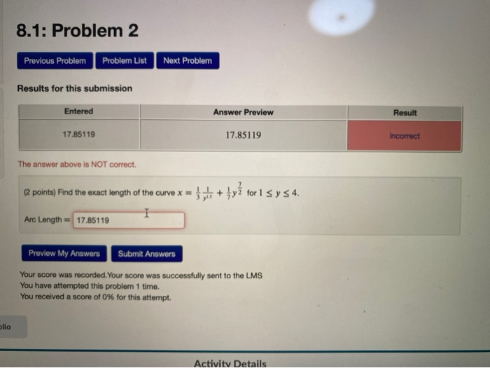 Solved 8.1: Problem 2 Previous Problem Problem List Next | Chegg.com