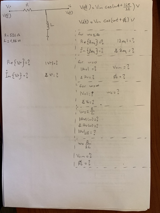 Solved Vi B Volt Vim Coslut 16a T 167 V Vdt Va Chegg Com