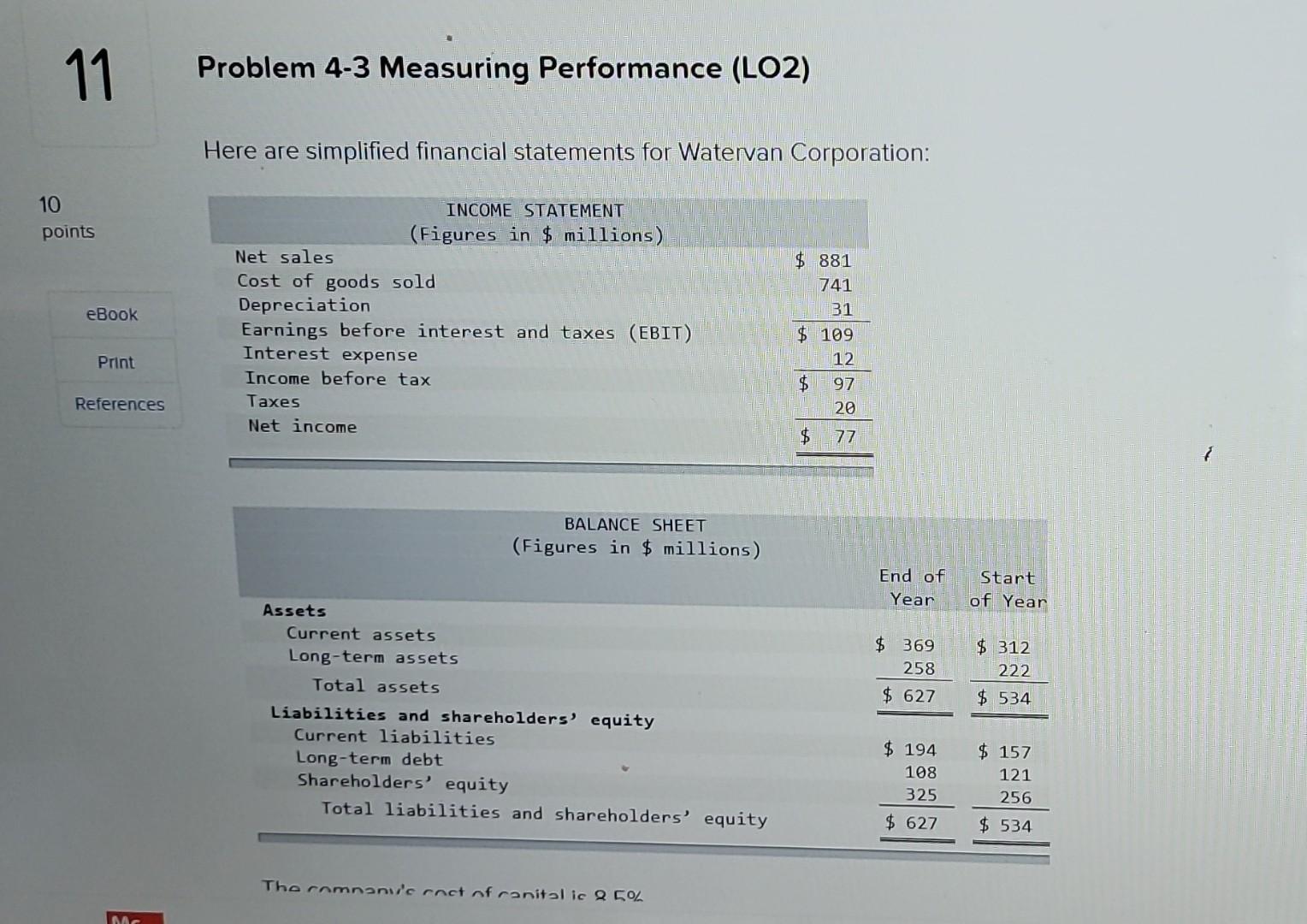 Solved Problem 4-3 Measuring Performance (LO2) Here are | Chegg.com